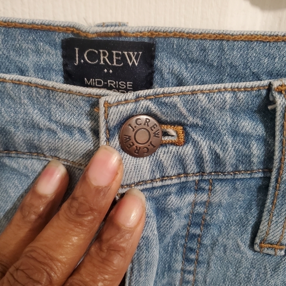 J. Crew Womens Mid Rise Flare Leg Crop Jeans Size 27 Blue Medium Wash Denim - Picture 3 of 6